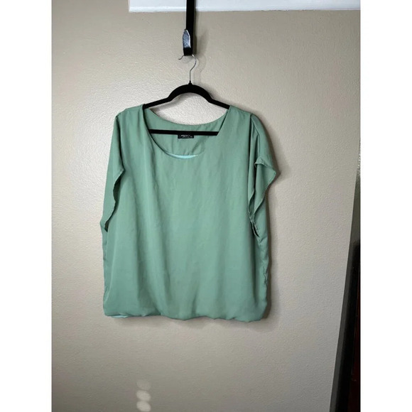 Zeagoo Women's Green Short Sleeve Blouse, green blouse, short sleeve blouse,‎ - Picture 2 of 7
